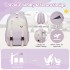 BPK2605 - KONO Durable Water-Resistant Kids Backpack with Padded Laptop Sleeve and Multi-Pocket Organization for School - Purple and Beige