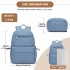 BPK2606 - KONO Stylish Solid-Color Casual Backpack for School and Weekend Trips with Multi-Pocket Storage - Blue
