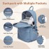 BPK2606 - KONO Stylish Solid-Color Casual Backpack for School and Weekend Trips with Multi-Pocket Storage - Blue