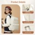 BPK2606 - KONO Stylish Solid-Color Casual Backpack for School and Weekend Trips with Multi-Pocket Storage - Beige