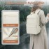 BPK2606 - KONO Stylish Solid-Color Casual Backpack for School and Weekend Trips with Multi-Pocket Storage - Beige