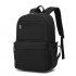 BPK2606 - KONO Stylish Solid-Color Casual Backpack for School and Weekend Trips with Multi-Pocket Storage - Black
