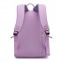 BPK2606 - KONO Stylish Solid-Color Casual Backpack for School and Weekend Trips with Multi-Pocket Storage - Purple
