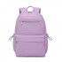 BPK2606 - KONO Stylish Solid-Color Casual Backpack for School and Weekend Trips with Multi-Pocket Storage - Purple