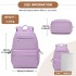 BPK2606 - KONO Stylish Solid-Color Casual Backpack for School and Weekend Trips with Multi-Pocket Storage - Purple