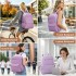 BPK2606 - KONO Stylish Solid-Color Casual Backpack for School and Weekend Trips with Multi-Pocket Storage - Purple