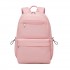 BPK2606 - KONO Stylish Solid-Color Casual Backpack for School and Weekend Trips with Multi-Pocket Storage - Pink