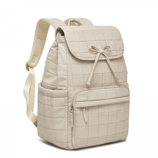 BPK2626 - Kono 23L Reise-Laptop-Rucksack, wasserabweisender Nylon-Rucksack, passend für 15,6-Zoll-Notebook für Arbeit, Schule und Wochenendreise - Beige