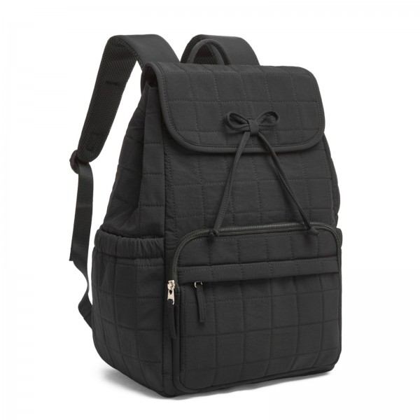 BPK2626 - Kono 23L Reise-Laptop-Rucksack, wasserabweisender Nylon-Rucksack, passend für 15,6-Zoll-Notebook für Arbeit, Schule und Wochenendreise - Schwarz