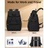 BPK2626 - Kono 23L Reise-Laptop-Rucksack, wasserabweisender Nylon-Rucksack, passend für 15,6-Zoll-Notebook für Arbeit, Schule und Wochenendreise - Schwarz