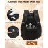 BPK2626 - Kono 23L Reise-Laptop-Rucksack, wasserabweisender Nylon-Rucksack, passend für 15,6-Zoll-Notebook für Arbeit, Schule und Wochenendreise - Schwarz