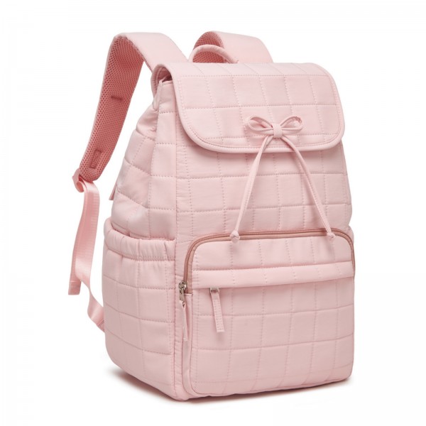 BPK2626 - Kono 23L Reise-Laptop-Rucksack, wasserabweisender Nylon-Rucksack, passend für 15,6-Zoll-Notebook für Arbeit, Schule und Wochenendreise - Rosa