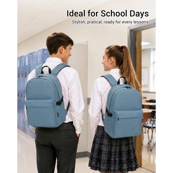 E1930 - Kono Durable Polyester Everyday Backpack With Sleek Design - Blue