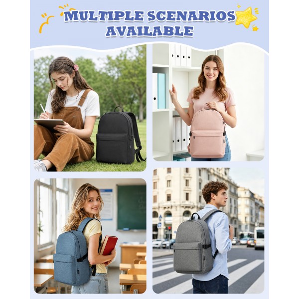 E1930 - Kono Durable Polyester Everyday Backpack With Sleek Design - Black