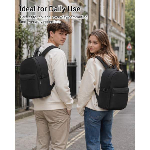 E1930 - Kono Durable Polyester Everyday Backpack With Sleek Design - Black