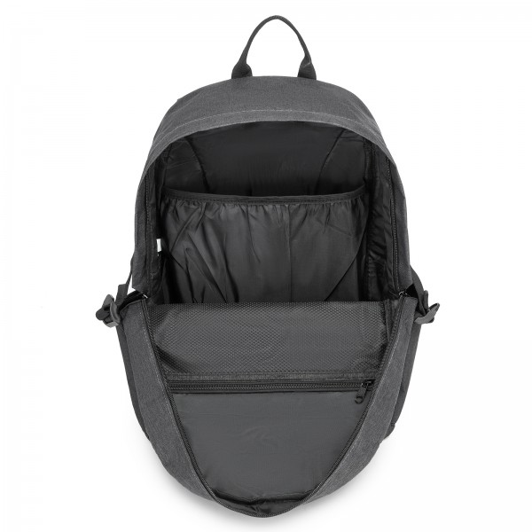 E1930 - Kono Durable Polyester Everyday Backpack With Sleek Design - Dark Grey