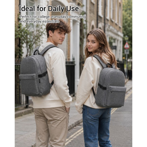 E1930 - Kono Durable Polyester Everyday Backpack With Sleek Design - Grey