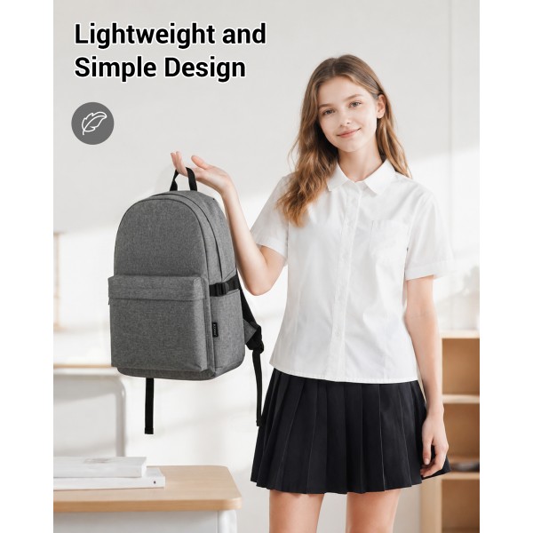 E1930 - Kono Durable Polyester Everyday Backpack With Sleek Design - Grey