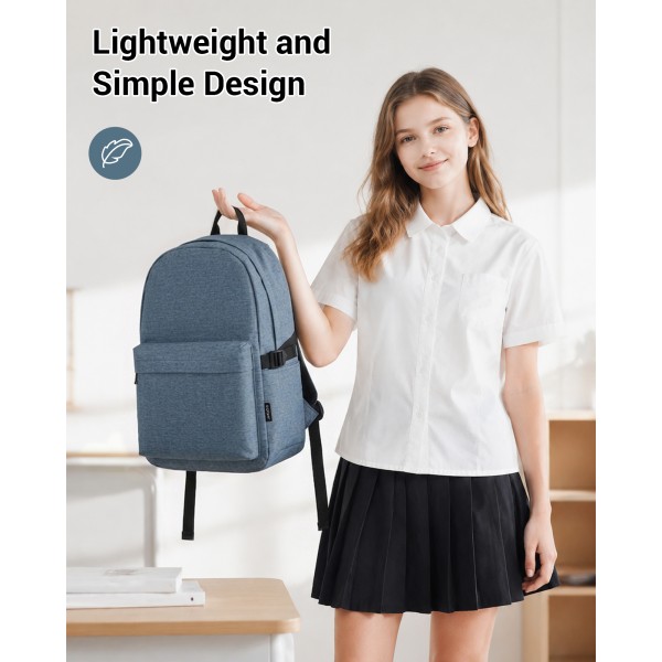 E1930 - Kono Langlebiger Polyester Alltagsrucksack mit Schlankem Design - Marineblau