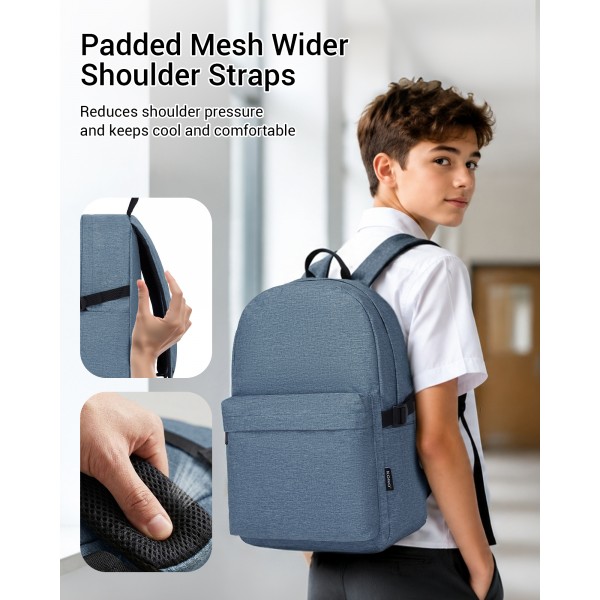 E1930 - Kono Langlebiger Polyester Alltagsrucksack mit Schlankem Design - Marineblau