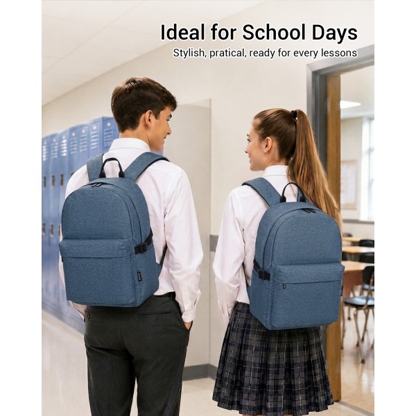 E1930 - Kono Langlebiger Polyester Alltagsrucksack mit Schlankem Design - Marineblau