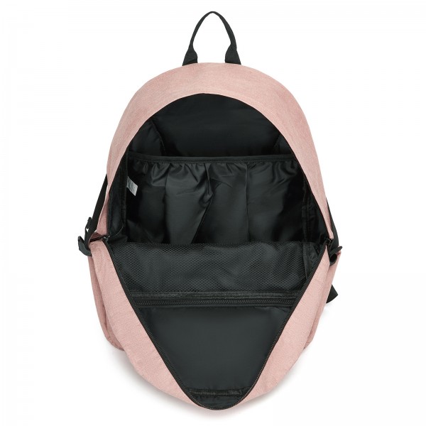 E1930 - Kono Durable Polyester Everyday Backpack With Sleek Design - Pink