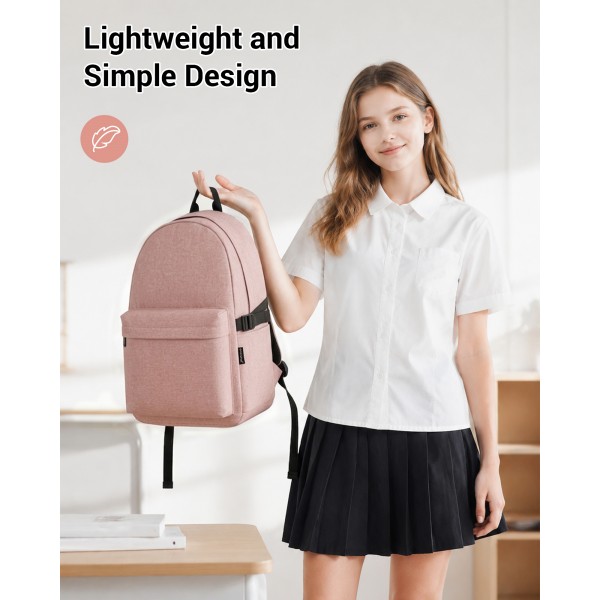 E1930 - Kono Durable Polyester Everyday Backpack With Sleek Design - Pink