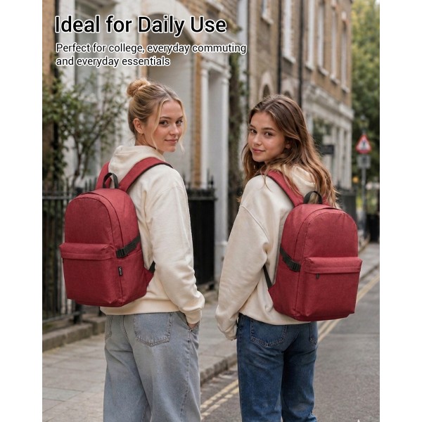 E1930 - Kono Durable Polyester Everyday Backpack With Sleek Design - Red