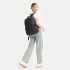 E2329 - Kono Leisure PVC Coated Water-resistant Backpack With USB Charging Port - Black