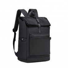 E2330 - Kono Durable PVC Coated Water-resistant Stylish Backpack - Black