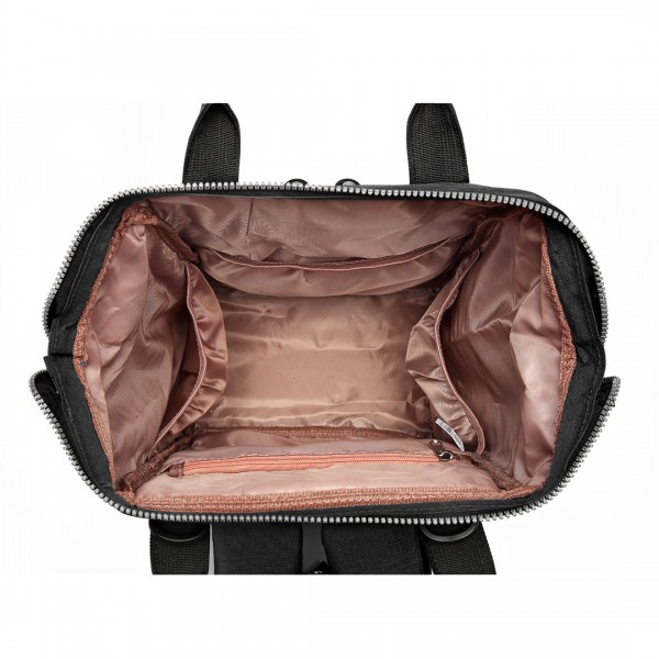 E6705 - Sac à dos à langer pour bébé conçu par Kono Wide Open - Noir
