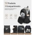 E6715 - Kono Business Laptop Backpack with USB Charging Port - Black