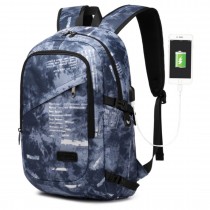E6715 - Kono Biznesowy plecak na laptopa z portem ładowania USB - Błękitna chmura