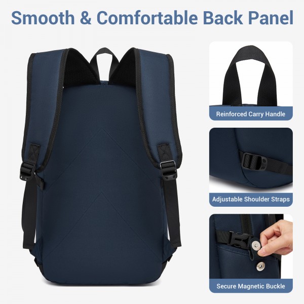 E6715 - Kono Business Laptop Backpack with USB Charging Port - Dark Blue