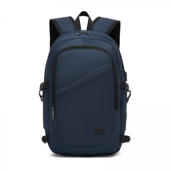 E6715 - Kono Business Laptop Backpack with USB Charging Port - Dark Blue