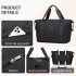 EA2212 - Kono Two Pieces Expandable Durable Waterproof Travel Duffel Bag Set - Black