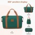 EA2212 - Kono Two Pieces Expandable Durable Waterproof Travel Duffel Bag Set - Green And Brown