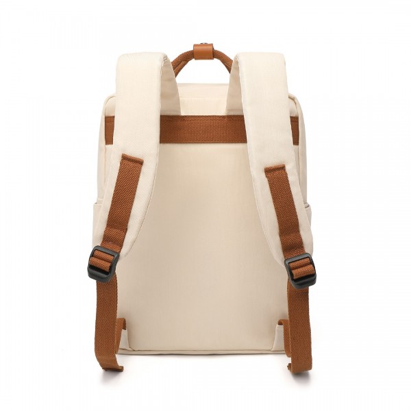 EB2211 - Kono Casual Daypack Lightweight Backpack Travel Bag - Beige And Brown
