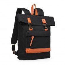 EB2303 - Kono Large Capacity Canvas Casual Travel Backpack - Black