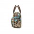 EB2351F - Kono Sleek Multi-Pocket Water-Resistant Crossbody Tote Bag With Flower Print - Brown