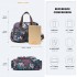 EB2351F - Kono Sleek Multi-Pocket Water-Resistant Crossbody Tote Bag With Flower Print - Navy