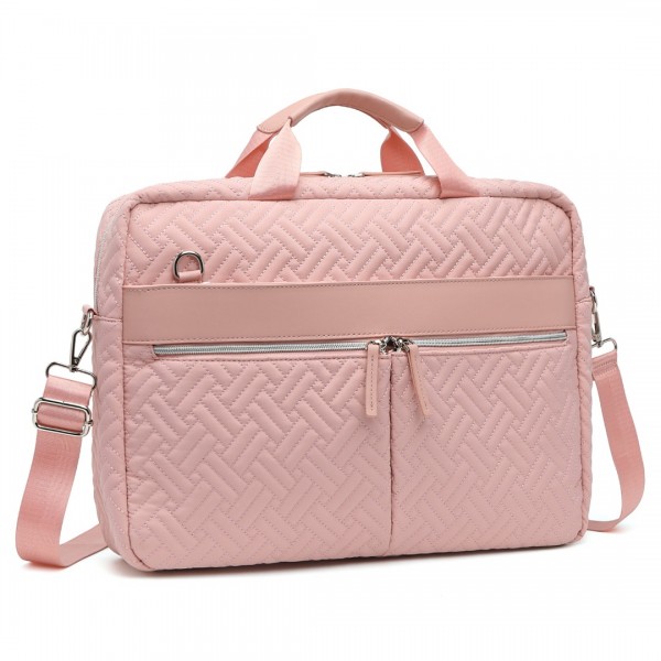 EG2343 - Kono Wasserabweisend Elegant Gesteppt Laptop-Tasche - Rosa