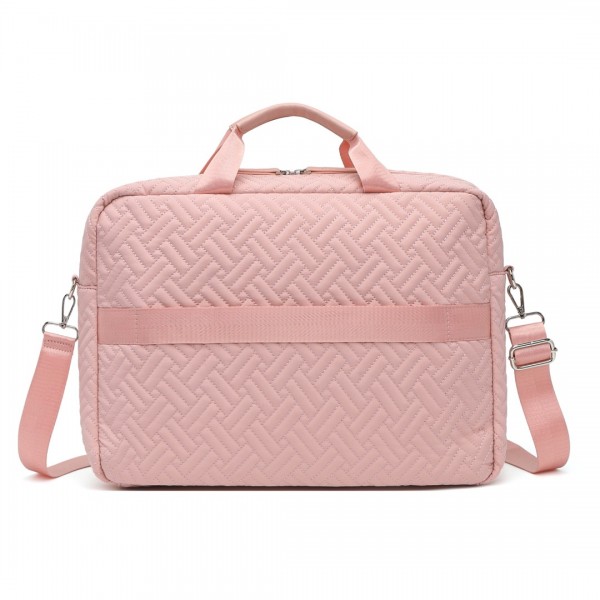 EG2343 - Kono Wasserabweisend Elegant Gesteppt Laptop-Tasche - Rosa