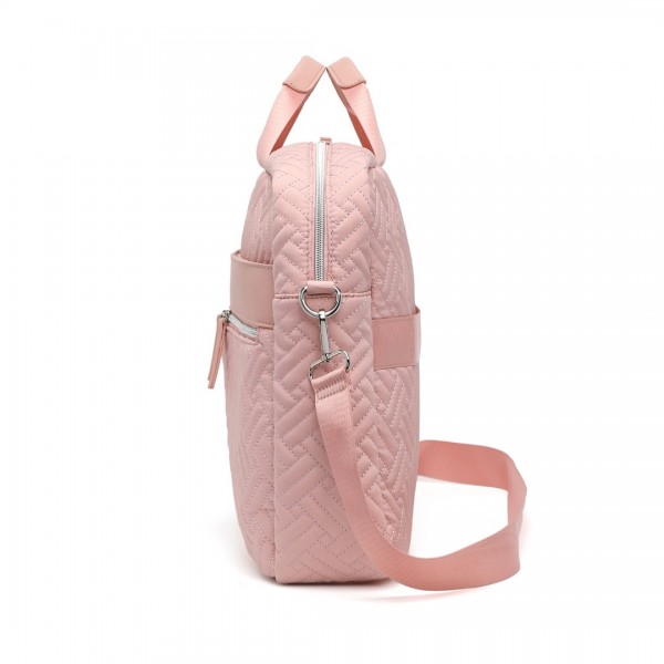 EG2343 - Kono Wasserabweisend Elegant Gesteppt Laptop-Tasche - Rosa