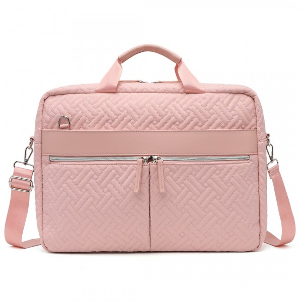 EG2343 - Kono Wasserabweisend Elegant Gesteppt Laptop-Tasche - Rosa