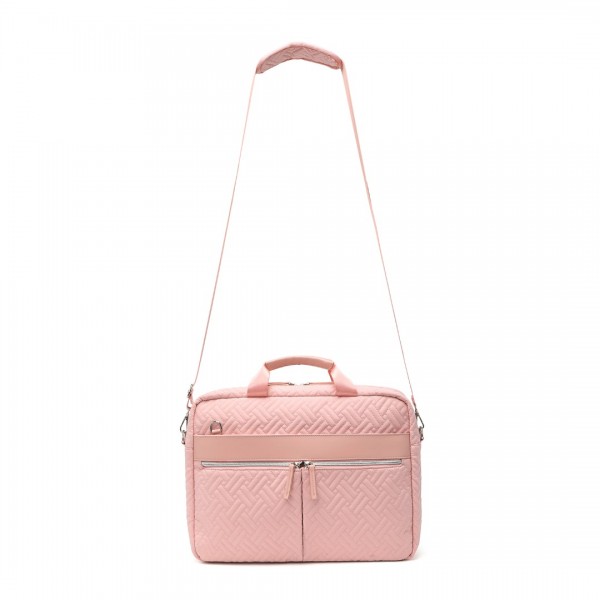 EG2343 - Kono Wasserabweisend Elegant Gesteppt Laptop-Tasche - Rosa