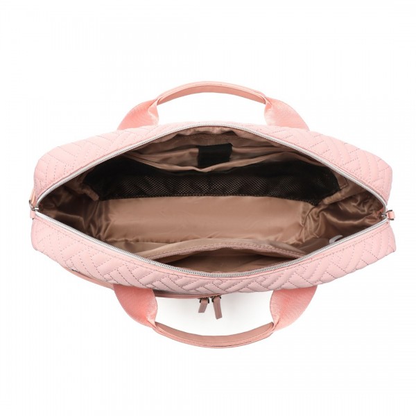 EG2343 - Kono Wasserabweisend Elegant Gesteppt Laptop-Tasche - Rosa