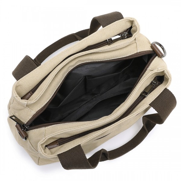 EH2045 - Kono Canvas Multi-Functional Cross Body Bag - Khaki