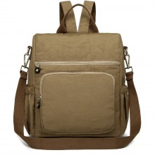 EH2107 - Kono Multi Way Anti-theft Waterproof Backpack Shoulder Bag - Khaki