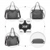 EH2220 - Kono Large Capacity Canvas And Leather Fusion Shoulder Tote Bag - Grey